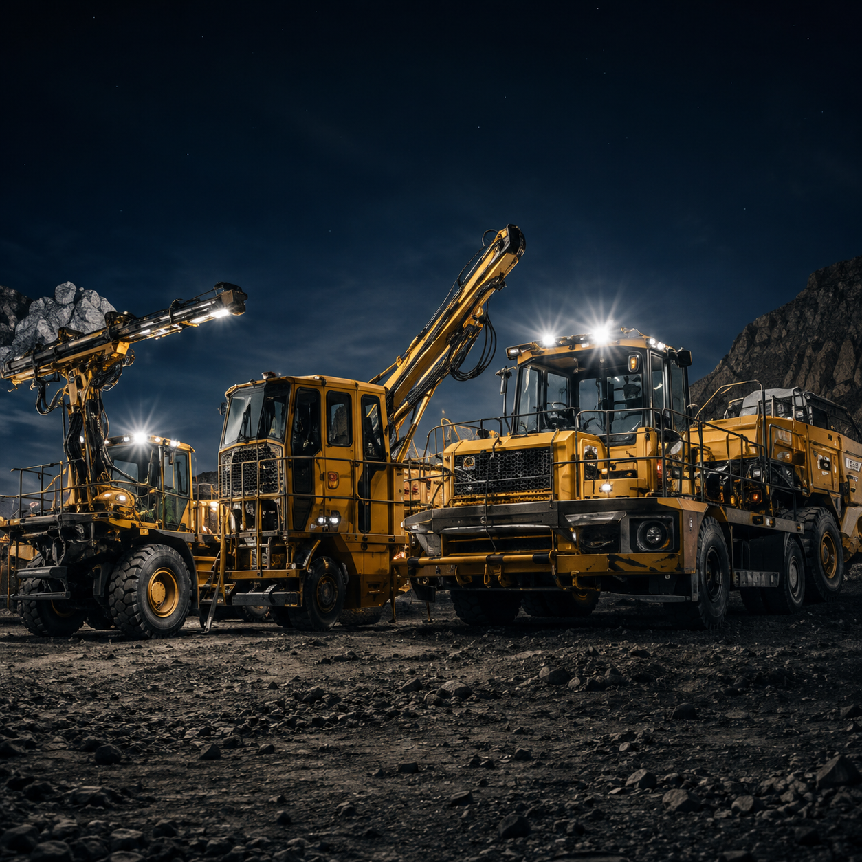 Equipamento móvel de mineração atendido pela ROQMA